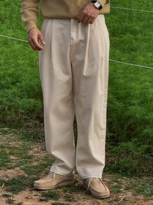 DAZY Men 1pc Solid Slant Pocket Pants - Apricot - View 3