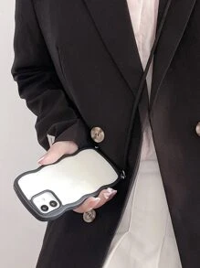 Simple Crossbody Phone Case With Lanyard Strap, Compatible With Iphone 15/15 Pro Max/15 Pro/15 Plus/11/12/13/14 Pro Max/xs/xr/11 Pro/11 Pro Max/12 Pro/12 Pro Max/13 Pro/13 Pro Max/14 Pro/14 Pro Max/14 Plus/7 Plus/8 Plus/se2, Soft Shell - Black - View 2