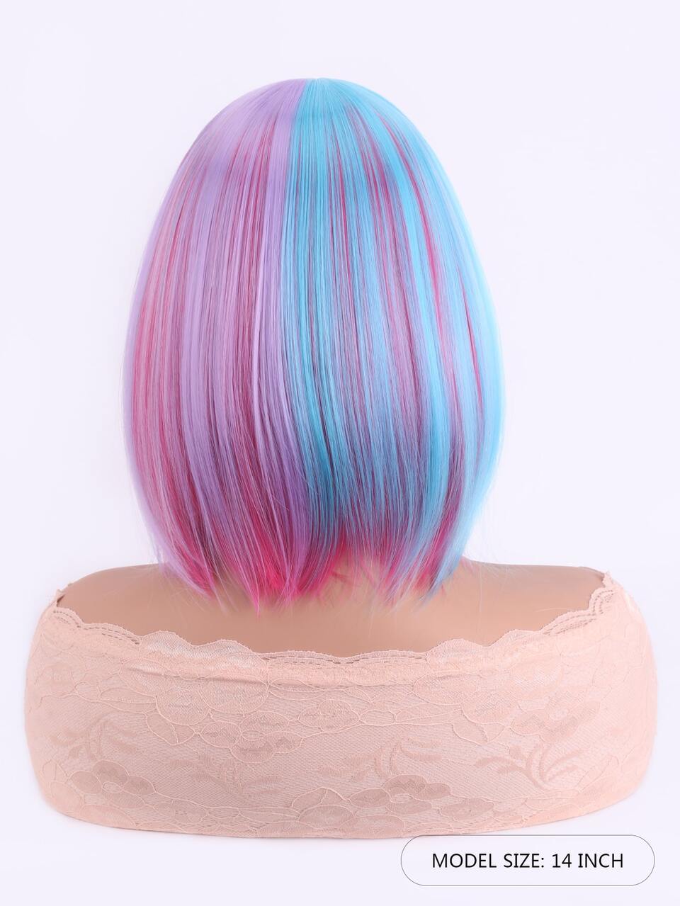 Two Tone Short Straight Synthetic Wig With Bangs