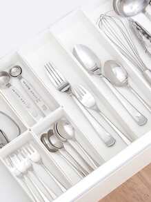 1pc Solid Drawer Storage Box, White Plastic Drawer Divider Box For Home - White - View 4