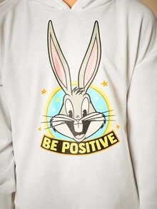 LOONEY TUNES X SHEIN Chicas Leggings con capucha con estampado de conejo bajo con fruncido - Multicolor - Ver 7