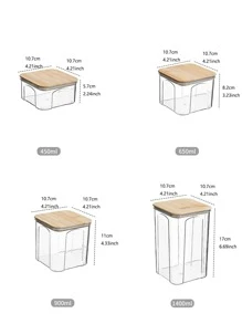 1pc Clear Food Storage Box, PET Food Storage Jar For Kitchen - Clear - View 3