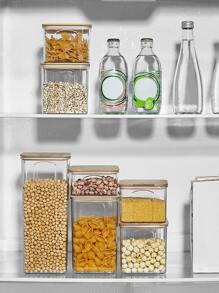 1pc Clear Food Storage Box, PET Food Storage Jar For Kitchen - Clear - View 5