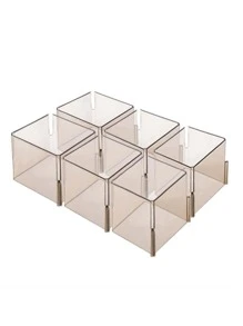 6pcs Clear Drawer Storage Box - Grey - View 5