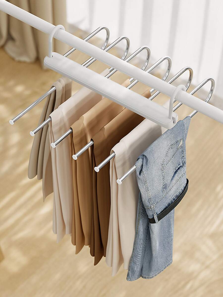 1pc Foldable PET Pants Hanger,Japanese Style Simple White