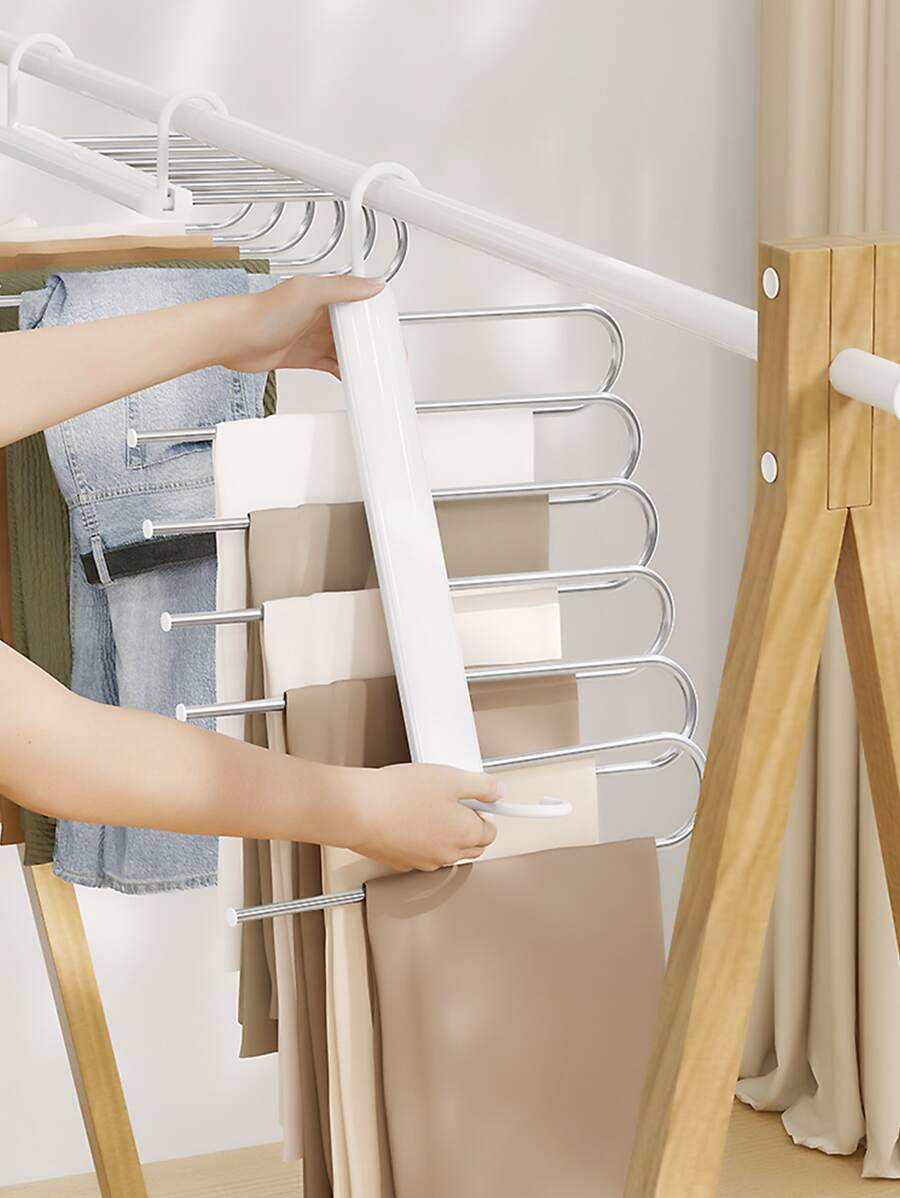 1pc Foldable PET Pants Hanger,Japanese Style Simple White