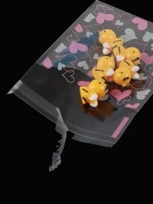 100pcs/Set Heart Shaped Gift Bags, Sizes: 7*7cm, 10*10cm, 14*14cm