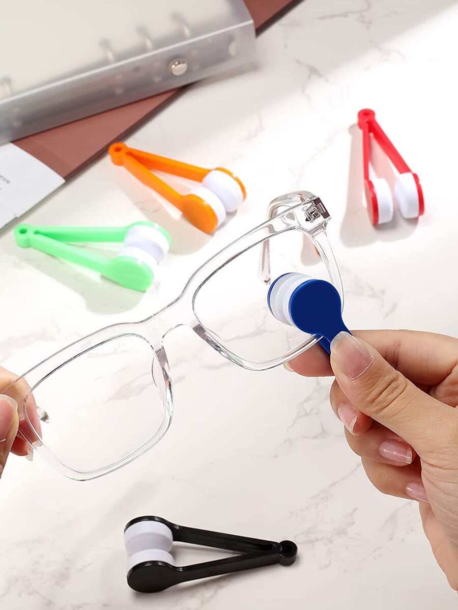 1pc Portable Random Color Mini Sun Glasses Cleaner Brush, Eyeglass Spectacles Cleaner, Eyeglass Brush Cleaning Tool - Multicolor - View 1