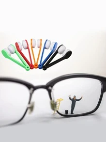1pc Portable Random Color Mini Sun Glasses Cleaner Brush, Eyeglass Spectacles Cleaner, Eyeglass Brush Cleaning Tool - Multicolor - View 3