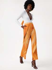 Israel Jasso 圖案印花闊腿褲 - 橘色 - 查看 4