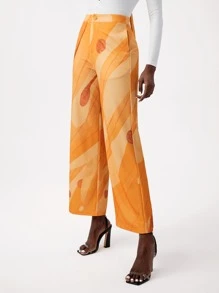Israel Jasso 圖案印花闊腿褲 - 橘色 - 查看 5