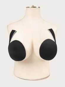 大碼3對素色乳貼 - 黑色 - 查看 1