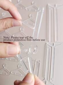 1个PS材质首饰收纳架，创意挂钩设计，可拆卸耳环收纳架，适用于卧室，情人节、开学季礼物，房间装饰 - 無色 - 查看 2