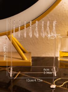 1pc Clothes Hanger Design Clear Jewelry Display Rack, Creative Clear Jewelry Organizer For Home, Gift For Valentine's Day - Clear - View 5