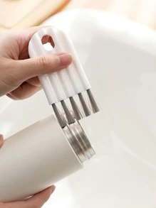 1入組塑料杯凹槽清潔刷，小型瓶杯清潔刷，適用於家庭，廚房，清潔物品