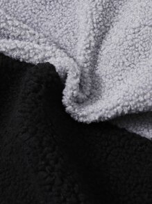 Men Colourblock Zip Up Teddy Coat - Multicolor - View 6