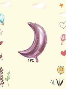 1 pieza globo de color metálico en forma de luna - Rosa - Ver 2