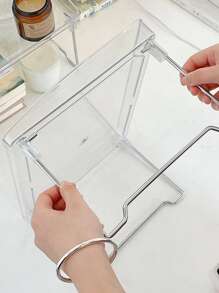 PC Rõ Ràng Có Thể Gập Lại Giá Đựng Đồ, Nhựa Đơn Giản Để Bàn Đa Năng Lưu Trữ Giá Đỡ Hộ Gia Đình - Trong sáng - Xem 3