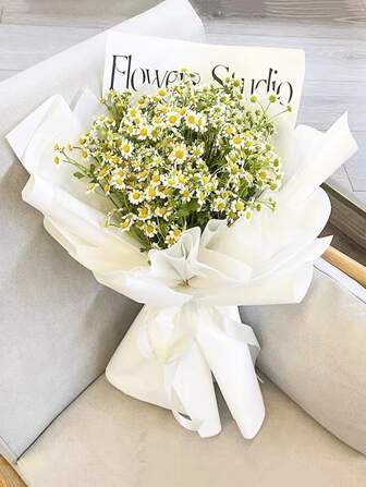 10pcs Solid Flower Wrapping Paper, 57x57cm White Gift Wrap Paper For Party