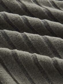 SHEIN MOD Square Neck Asymmetrical Hem Crop Tee - Grey - View 4