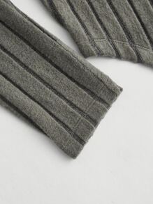 SHEIN MOD Square Neck Asymmetrical Hem Crop Tee - Grey - View 5