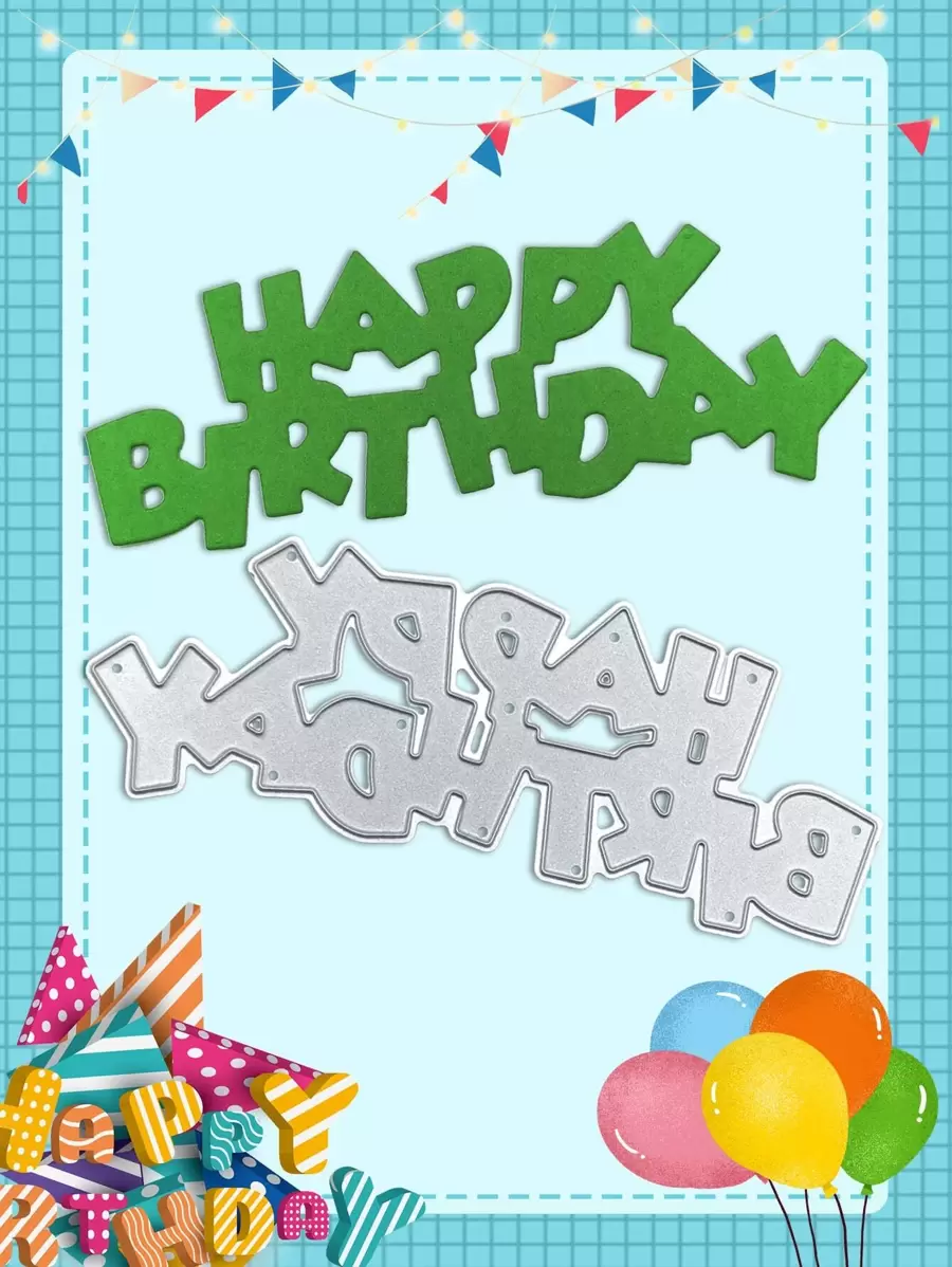 1pc Letter Shaped Cutting Die - Silver - View 1