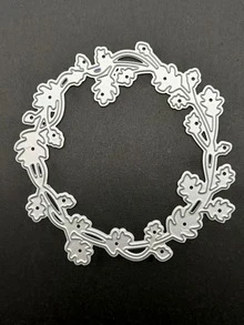 1pc Wreath Shaped Cutting Die - Silver - View 2
