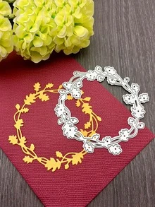 1pc Wreath Shaped Cutting Die - Silver - View 3