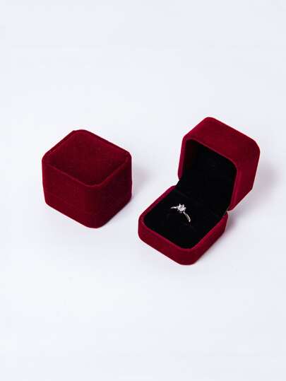 1pc Elegant Red Solid Ring Storage Box, Perfect Small Jewelry Case For Weddings, Thoughtful Valentine's Day Gift, Ideal For Back To School Accessories, Stylish Organizer For Engagement Rings, Unique Christmas Present, Essential For New Year Celebrations, Chic And Practical Storage Solution For Special Occasions, Versatile And Design For Everyday Use, Must-Have Item For Fashion Lovers And Jewelry Enthusiasts.