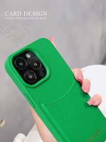 Funda para teléfono con ranura para tarjeta gráfica de letra verde compatible con iPhone15/15Plus/15Pro/15ProMax - Verde - Ver 3