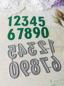 1pc Number Shaped Cutting Die - Silver - View 1