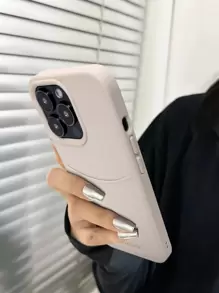 1个白色时尚卡包防摔PU皮革支架手机壳，兼容苹果17 Pro Max、17 Air、16、15、14、13、12 Pro Max Plus - 米色 - 查看 3