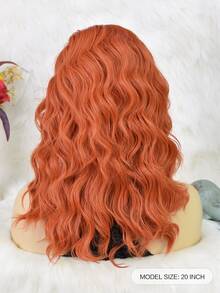 13*3 Lace Front Medium Curly Synthetic Wig - Orange - View 2
