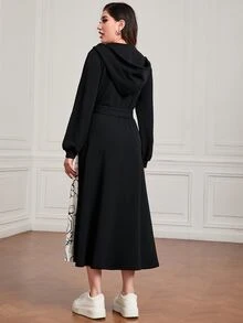 Mulvari Quần áo thể thao nữ Thắt lưng Hoa Giải trí - Đen và trắng - Xem 2