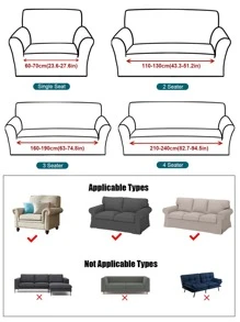 1pc Ghế sofa co giãn trơn - Màu be - Xem 4