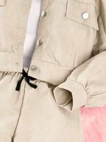 SHEIN 少女拼接版型法師袖夾克＆裝載褲