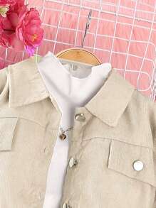 SHEIN 少女拼接版型法師袖夾克＆裝載褲