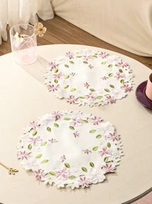1入組花卉刺繡餐墊 - 彩色 - 查看 7
