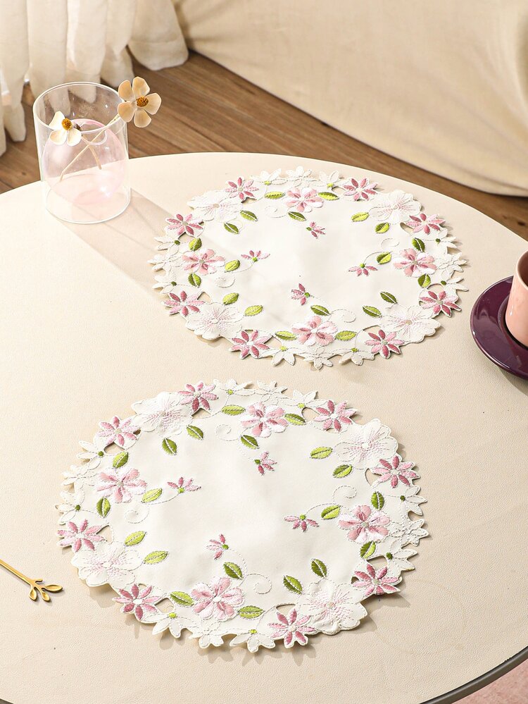 1入組花卉刺繡餐墊 - 彩色 - 查看 7