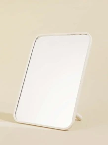 1个米色立式塑料桌面化妆镜，适合女性和女孩，价格实惠，可作为圣诞礼物、化妆品、化妆工具等。 - 米色 - 查看 2