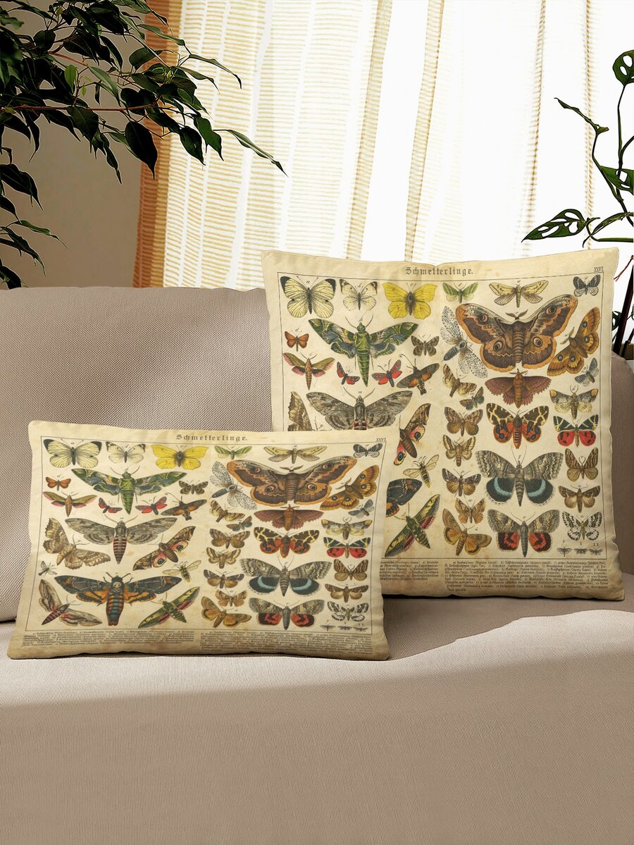 1pc Butterfly Print Cushion Cover Without Filler - Multicolor - View 1
