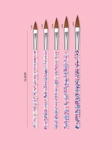 專業6入組美甲套裝指甲亞克力刷凝膠刷鑽孔筆指甲銼帶支架工具美甲套裝使用適用於美容院