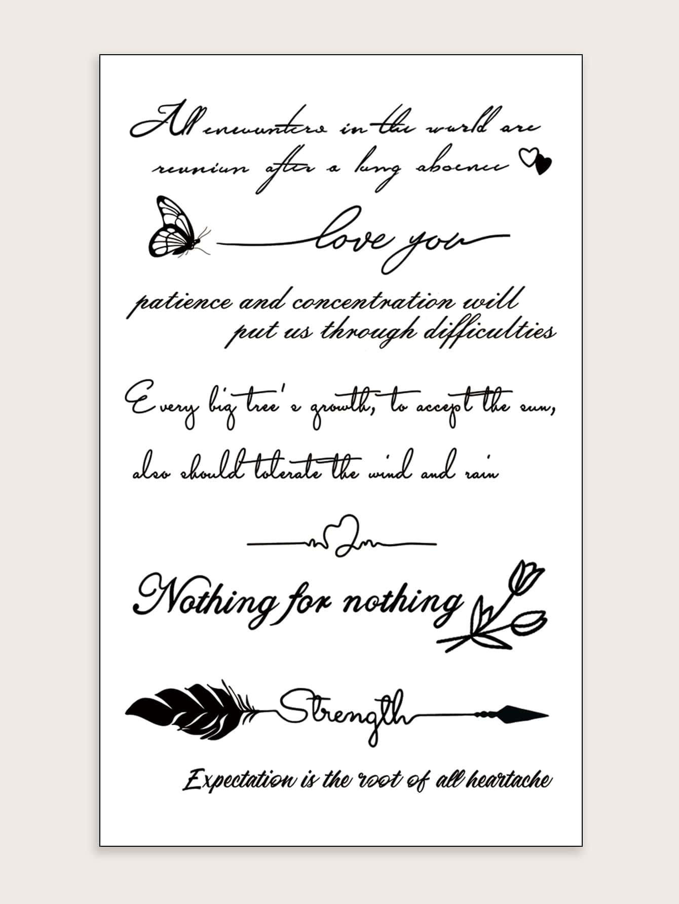 纹身贴纸，1 张字母图形临时纹身，适合女性，成人纹身贴纸，逼真的纹身字母图形，适合女性和女孩