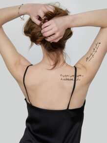 纹身贴纸，1 张字母图形临时纹身，适合女性，成人纹身贴纸，逼真的纹身字母图形，适合女性和女孩