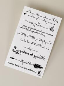 纹身贴纸，1 张字母图形临时纹身，适合女性，成人纹身贴纸，逼真的纹身字母图形，适合女性和女孩