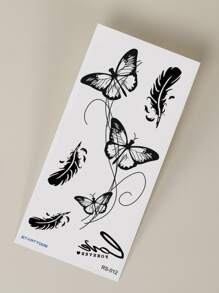 紋身貼紙套件，3 張蝴蝶和花卉圖案臨時紋身女士，紋身貼紙成人，逼真紋身蝴蝶，適合女士和女孩