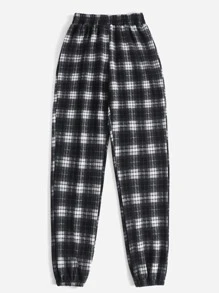 SHEIN EZwear 格紋彈性腰帶衛褲