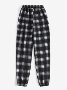 SHEIN EZwear 格紋彈性腰帶衛褲