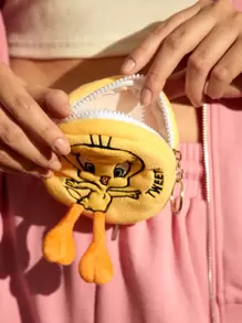 LOONEY TUNES X SHEIN Cartoon Duck Design Coin Purse - Yellow - View 6