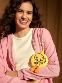 LOONEY TUNES X SHEIN Cartoon Duck Design Coin Purse - Yellow - View 9